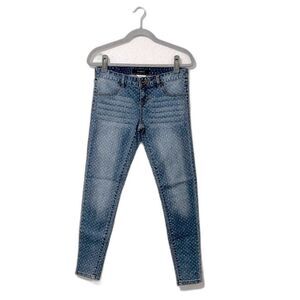 Billabong seeker jeggings with crescent moon shaped print and zipper ankles